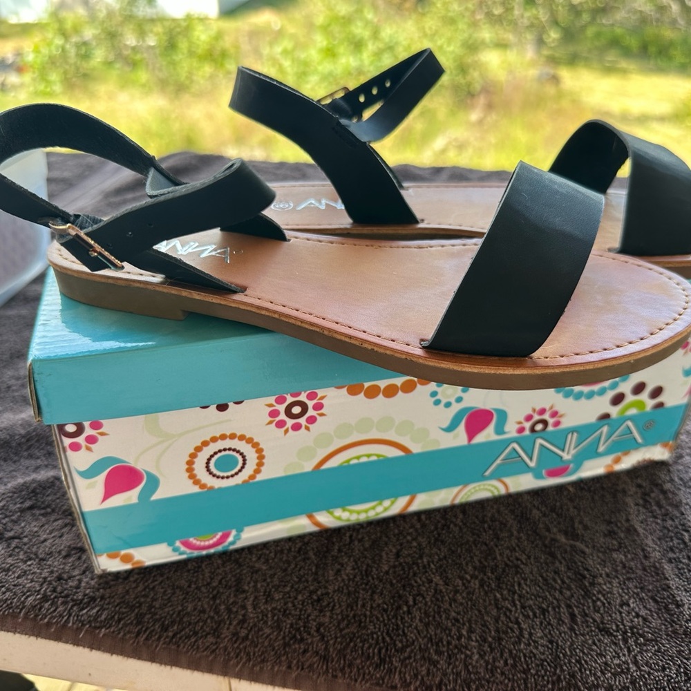 Anna Black and Tan Women's Sandals